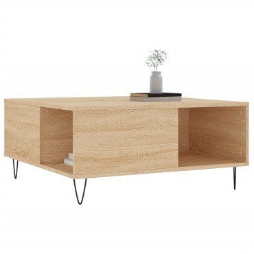 vidaXL Τραπεζάκι Σαλονιού Sonoma Δρυς 80x80x36,5cm Επεξεργασμ. Ξύλο 1 τεμ.