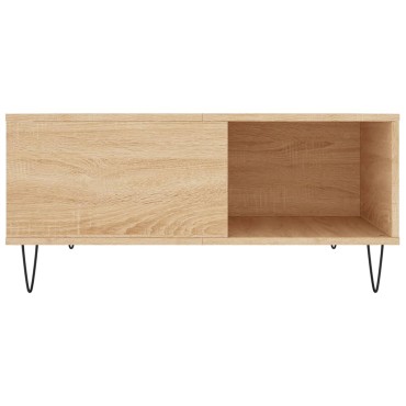 vidaXL Τραπεζάκι Σαλονιού Sonoma Δρυς 80x80x36,5cm Επεξεργασμ. Ξύλο 1 τεμ.