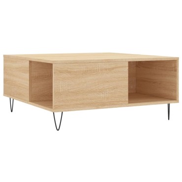 vidaXL Τραπεζάκι Σαλονιού Sonoma Δρυς 80x80x36,5cm Επεξεργασμ. Ξύλο 1 τεμ.