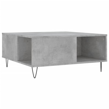 vidaXL Τραπεζάκι Σαλονιού Γκρι Σκυροδ. 80x80x36,5cm Επεξεργ. Ξύλο 1 τεμ.