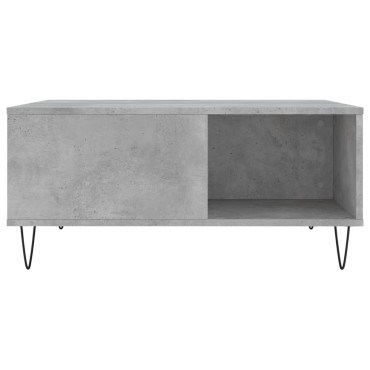 vidaXL Τραπεζάκι Σαλονιού Γκρι Σκυροδ. 80x80x36,5cm Επεξεργ. Ξύλο 1 τεμ.