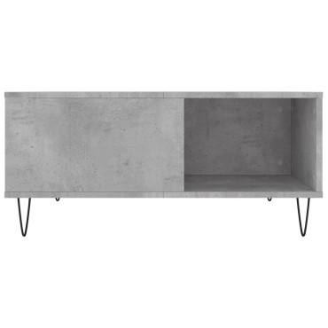 vidaXL Τραπεζάκι Σαλονιού Γκρι Σκυροδ. 80x80x36,5cm Επεξεργ. Ξύλο 1 τεμ.