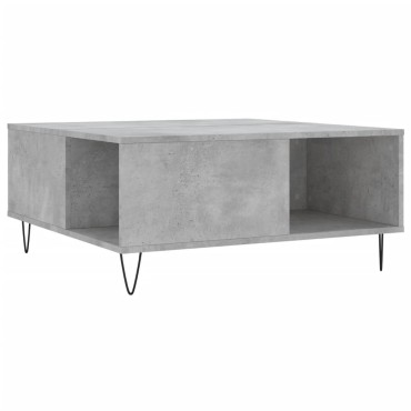 vidaXL Τραπεζάκι Σαλονιού Γκρι Σκυροδ. 80x80x36,5cm Επεξεργ. Ξύλο 1 τεμ.