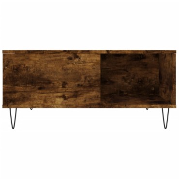 vidaXL Τραπεζάκι Σαλονιού Καπνιστή Δρυς 80x80x36,5cm Επεξεργασμ. Ξύλο 1 τεμ.