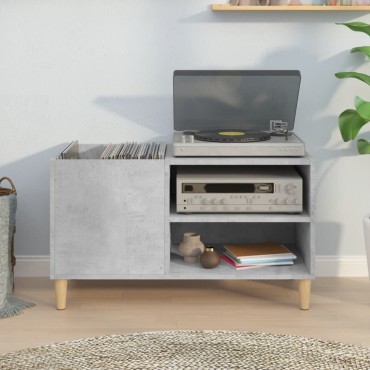 vidaXL Δισκοθήκη Γκρι Σκυροδέματος 84,5x38x48cm Επεξεργασμένο Ξύλο 1 τεμ.