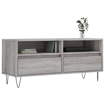 vidaXL Έπιπλο Τηλεόρασης Γκρι Sonoma 100x34,5x44,5cm Επεξεργ. Ξύλο
