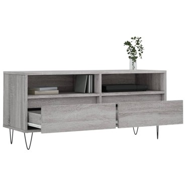 vidaXL Έπιπλο Τηλεόρασης Γκρι Sonoma 100x34,5x44,5cm Επεξεργ. Ξύλο