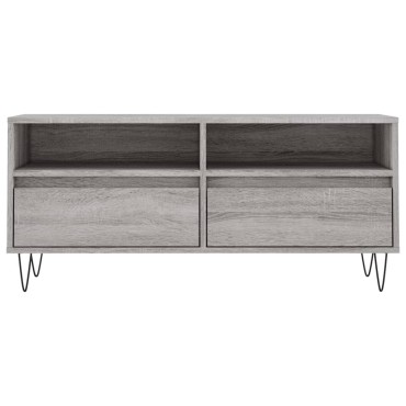 vidaXL Έπιπλο Τηλεόρασης Γκρι Sonoma 100x34,5x44,5cm Επεξεργ. Ξύλο