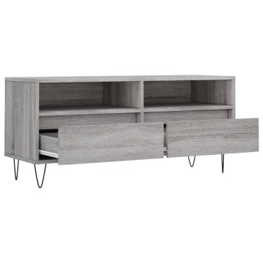 vidaXL Έπιπλο Τηλεόρασης Γκρι Sonoma 100x34,5x44,5cm Επεξεργ. Ξύλο