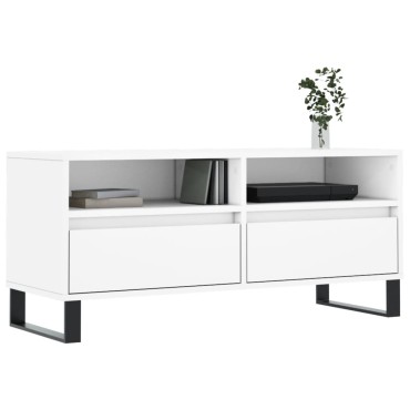 vidaXL Έπιπλο Τηλεόρασης Λευκό 100x34,5x44,5cm Επεξεργασμένο Ξύλο