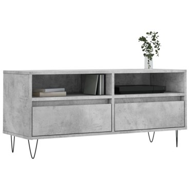 vidaXL Έπιπλο Τηλεόρασης Γκρι Σκυρ. 100x34,5x44,5cm Επεξ. Ξύλο