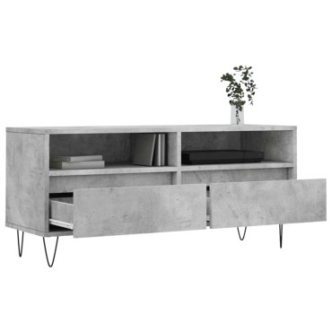 vidaXL Έπιπλο Τηλεόρασης Γκρι Σκυρ. 100x34,5x44,5cm Επεξ. Ξύλο