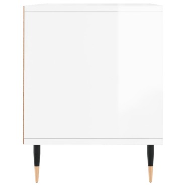 vidaXL Έπιπλο Τηλεόρασης Γυαλ. Λευκό 100x34,5x44,5cm Επεξεργ. Ξύλο