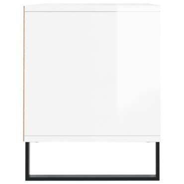 vidaXL Έπιπλο Τηλεόρασης Γυαλ. Λευκό 100x34,5x44,5cm Επεξεργ. Ξύλο