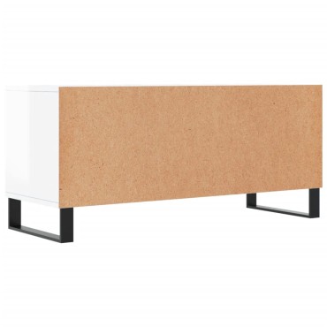 vidaXL Έπιπλο Τηλεόρασης Γυαλ. Λευκό 100x34,5x44,5cm Επεξεργ. Ξύλο