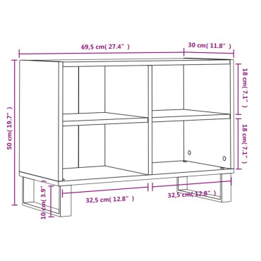 vidaXL Έπιπλο Τηλεόρασης Λευκό 69,5x30x50cm από Επεξεργασμένο Ξύλο