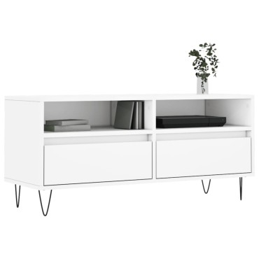 vidaXL Έπιπλο Τηλεόρασης Λευκό 100x34,5x44,5cm Επεξεργασμένο Ξύλο