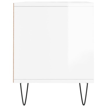 vidaXL Έπιπλο Τηλεόρασης Γυαλ. Λευκό 100x34,5x44,5cm Επεξεργ. Ξύλο
