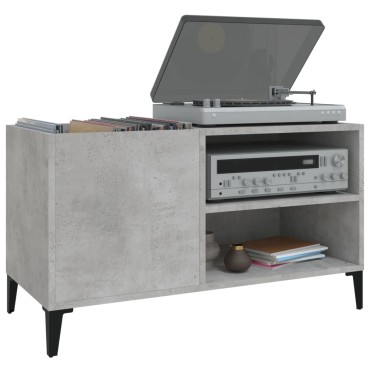 vidaXL Δισκοθήκη Γκρι Σκυροδέματος 84,5x38x48cm Επεξεργασμένο Ξύλο 1 τεμ.