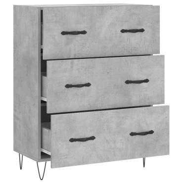vidaXL Ντουλάπι Γκρι Σκυροδέματος 69,5x34x90cm Επεξεργασμένο Ξύλο 1 τεμ.