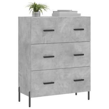 vidaXL Ντουλάπι Γκρι Σκυροδέματος 69,5x34x90cm Επεξεργασμένο Ξύλο 1 τεμ.