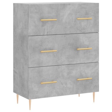vidaXL Ντουλάπι Γκρι Σκυροδέματος 69,5x34x90cm Επεξεργασμένο Ξύλο 1 τεμ.