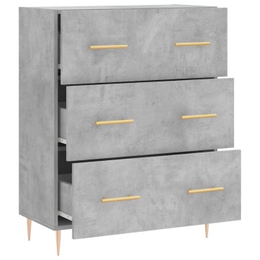 vidaXL Ντουλάπι Γκρι Σκυροδέματος 69,5x34x90cm Επεξεργασμένο Ξύλο 1 τεμ.