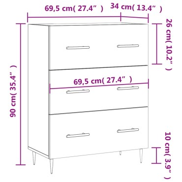 vidaXL Ντουλάπι Καπνιστή Δρυς 69,5x34x90cm Επεξεργασμένο Ξύλο 1 τεμ.