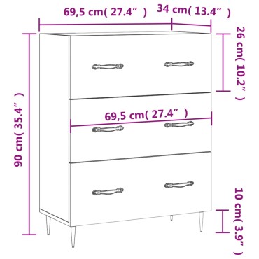 vidaXL Ντουλάπι Καπνιστή Δρυς 69,5x34x90cm Επεξεργασμένο Ξύλο 1 τεμ.