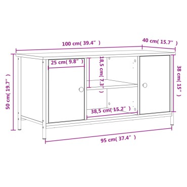 vidaXL Έπιπλο Τηλεόρασης Καπνιστή Δρυς 100x40x50cm Επεξ. Ξύλο