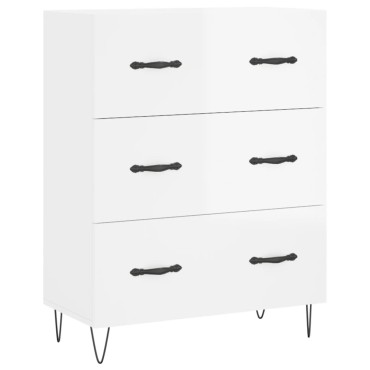 vidaXL Ντουλάπι Γυαλιστερό Λευκό 69,5x34x90cm Επεξεργασμένο Ξύλο 1 τεμ.
