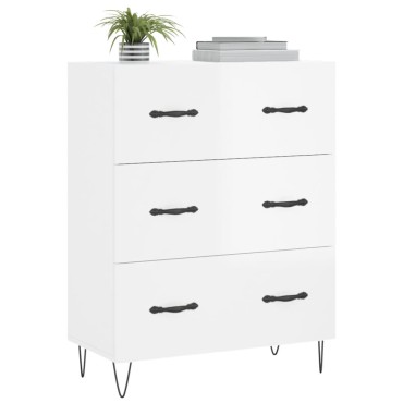 vidaXL Ντουλάπι Γυαλιστερό Λευκό 69,5x34x90cm Επεξεργασμένο Ξύλο 1 τεμ.