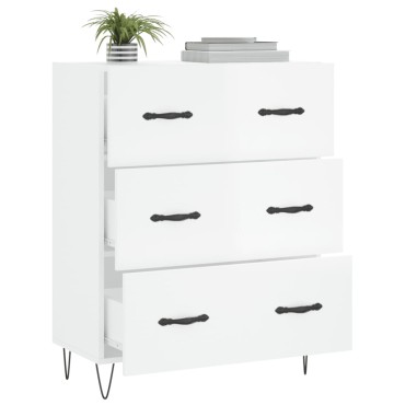vidaXL Ντουλάπι Γυαλιστερό Λευκό 69,5x34x90cm Επεξεργασμένο Ξύλο 1 τεμ.