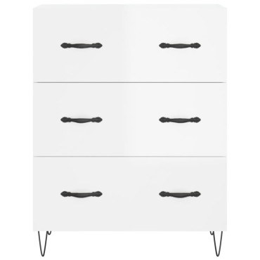 vidaXL Ντουλάπι Γυαλιστερό Λευκό 69,5x34x90cm Επεξεργασμένο Ξύλο 1 τεμ.