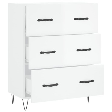 vidaXL Ντουλάπι Γυαλιστερό Λευκό 69,5x34x90cm Επεξεργασμένο Ξύλο 1 τεμ.