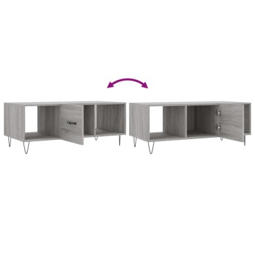 vidaXL Τραπεζάκι Σαλονιού Γκρι Sonoma 102x50x40cm Επεξεργασμένο Ξύλο 1 τεμ.