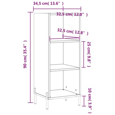 vidaXL Ντουλάπι Καφέ Δρυς 34,5x32,5x90cm Επεξεργασμένο Ξύλο 1 τεμ.