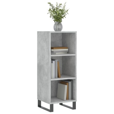 vidaXL Ντουλάπι Γκρι Σκυροδέματος 34,5x32,5x90cm Επεξεργασμένο Ξύλο 1 τεμ.