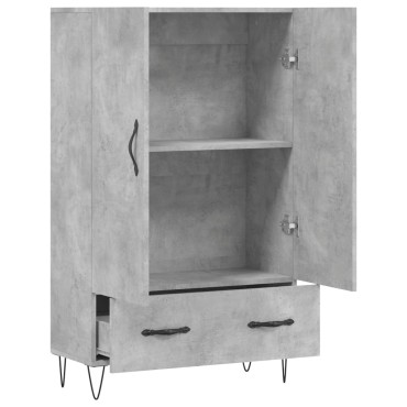 vidaXL Ντουλάπα Γκρι Σκυροδέματος 69,5x31x115cm Επεξεργ. Ξύλο 1 τεμ.