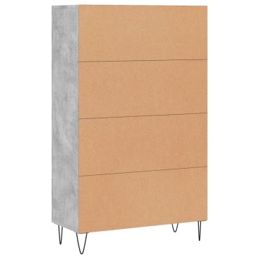 vidaXL Ντουλάπα Γκρι Σκυροδέματος 69,5x31x115cm Επεξεργ. Ξύλο 1 τεμ.