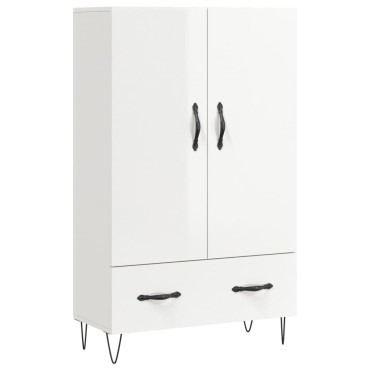 vidaXL Ντουλάπα Γυαλ. Λευκό 69,5x31x115cm από Επεξεργασμένο Ξύλο 1 τεμ.