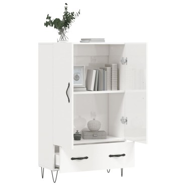 vidaXL Ντουλάπα Γυαλ. Λευκό 69,5x31x115cm από Επεξεργασμένο Ξύλο 1 τεμ.