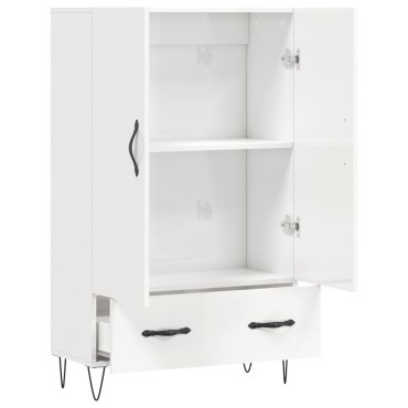 vidaXL Ντουλάπα Γυαλ. Λευκό 69,5x31x115cm από Επεξεργασμένο Ξύλο 1 τεμ.