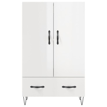 vidaXL Ντουλάπα Γυαλ. Λευκό 69,5x31x115cm από Επεξεργασμένο Ξύλο 1 τεμ.
