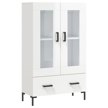 vidaXL Ντουλάπα Γυαλ. Λευκό 69,5x31x115cm από Επεξεργασμένο Ξύλο 1 τεμ.