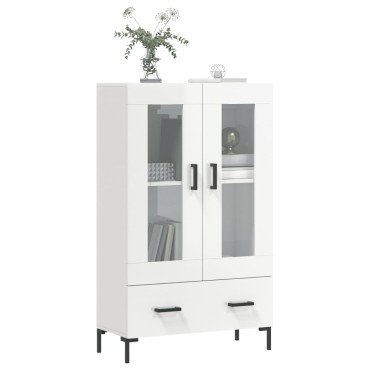 vidaXL Ντουλάπα Γυαλ. Λευκό 69,5x31x115cm από Επεξεργασμένο Ξύλο 1 τεμ.