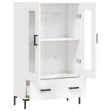 vidaXL Ντουλάπα Γυαλ. Λευκό 69,5x31x115cm από Επεξεργασμένο Ξύλο 1 τεμ.