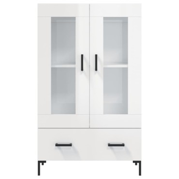 vidaXL Ντουλάπα Γυαλ. Λευκό 69,5x31x115cm από Επεξεργασμένο Ξύλο 1 τεμ.