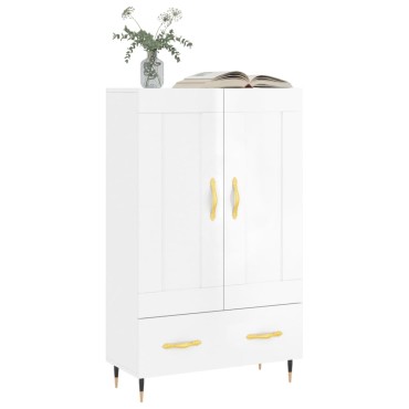 vidaXL Ντουλάπα Γυαλ. Λευκό 69,5x31x115cm από Επεξεργασμένο Ξύλο 1 τεμ.
