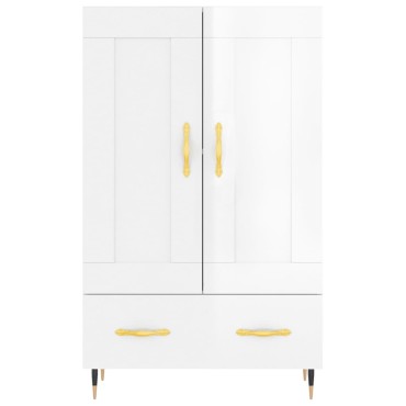 vidaXL Ντουλάπα Γυαλ. Λευκό 69,5x31x115cm από Επεξεργασμένο Ξύλο 1 τεμ.